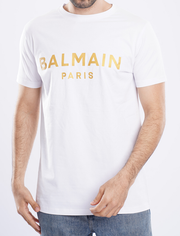 BALMAIN cotton T-shirt with Balmain Paris logo print